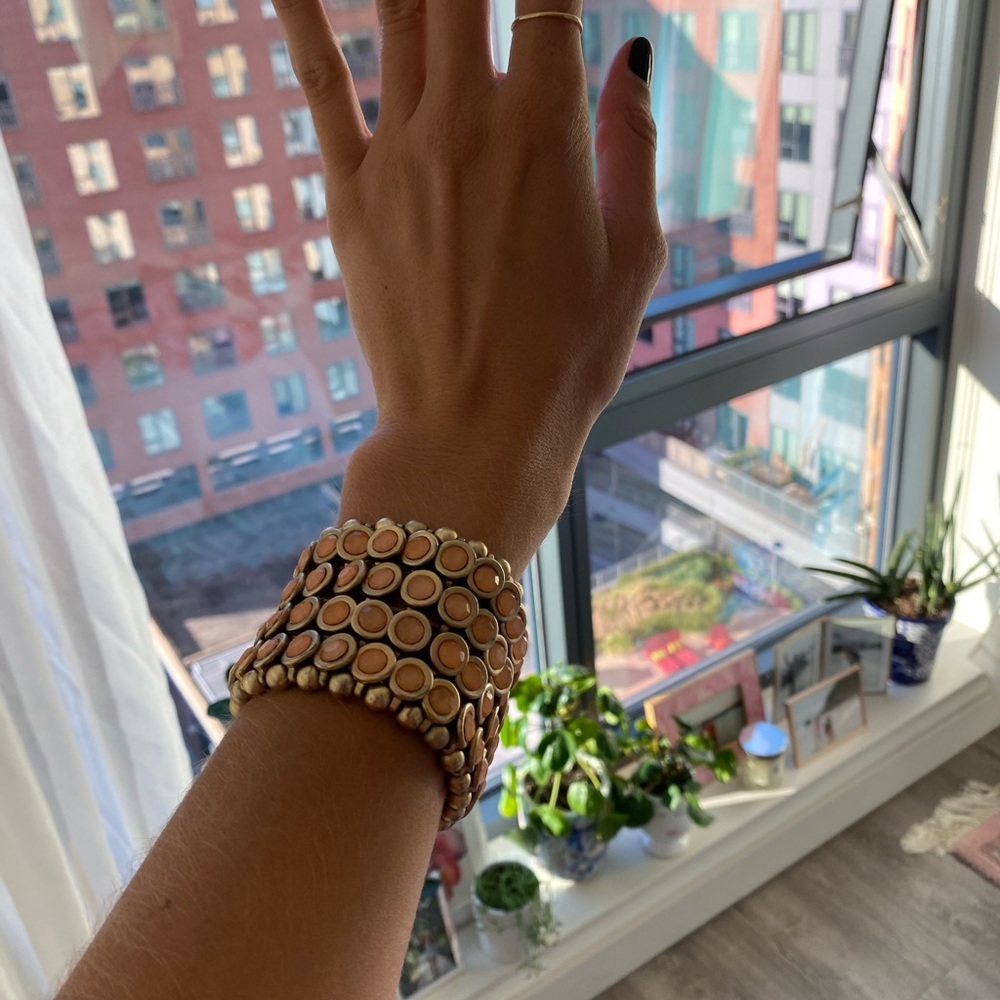 Gold and pale pink bracelet